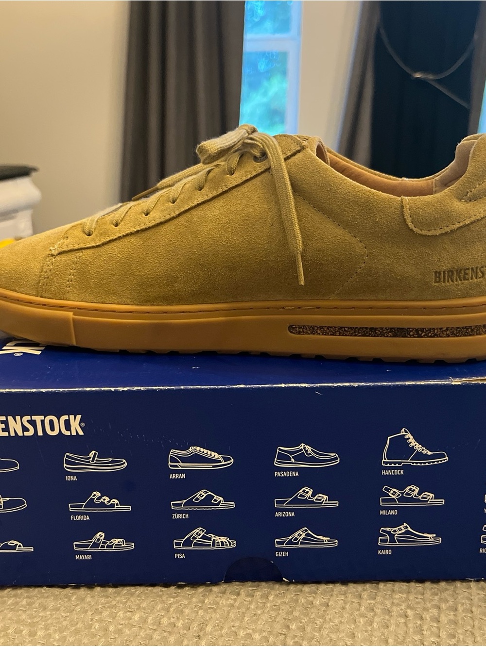 Birkenstock Men’s Suede Lace-Up Sneaker in khaki